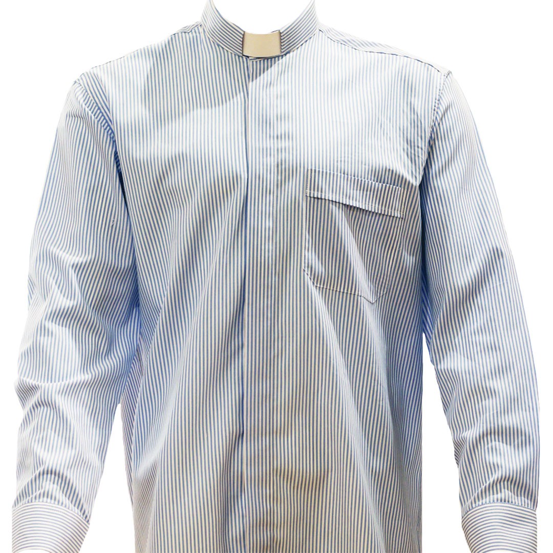 Camisa de Riscas Finas - Azul Claro - M