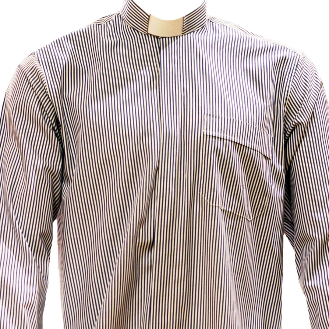 Camisa de Riscas Finas - Marinho - S