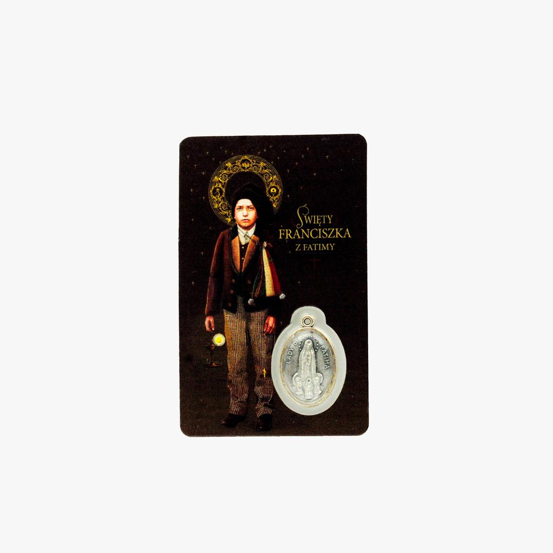 Cartão com medalha Francisco Marto - Polaco