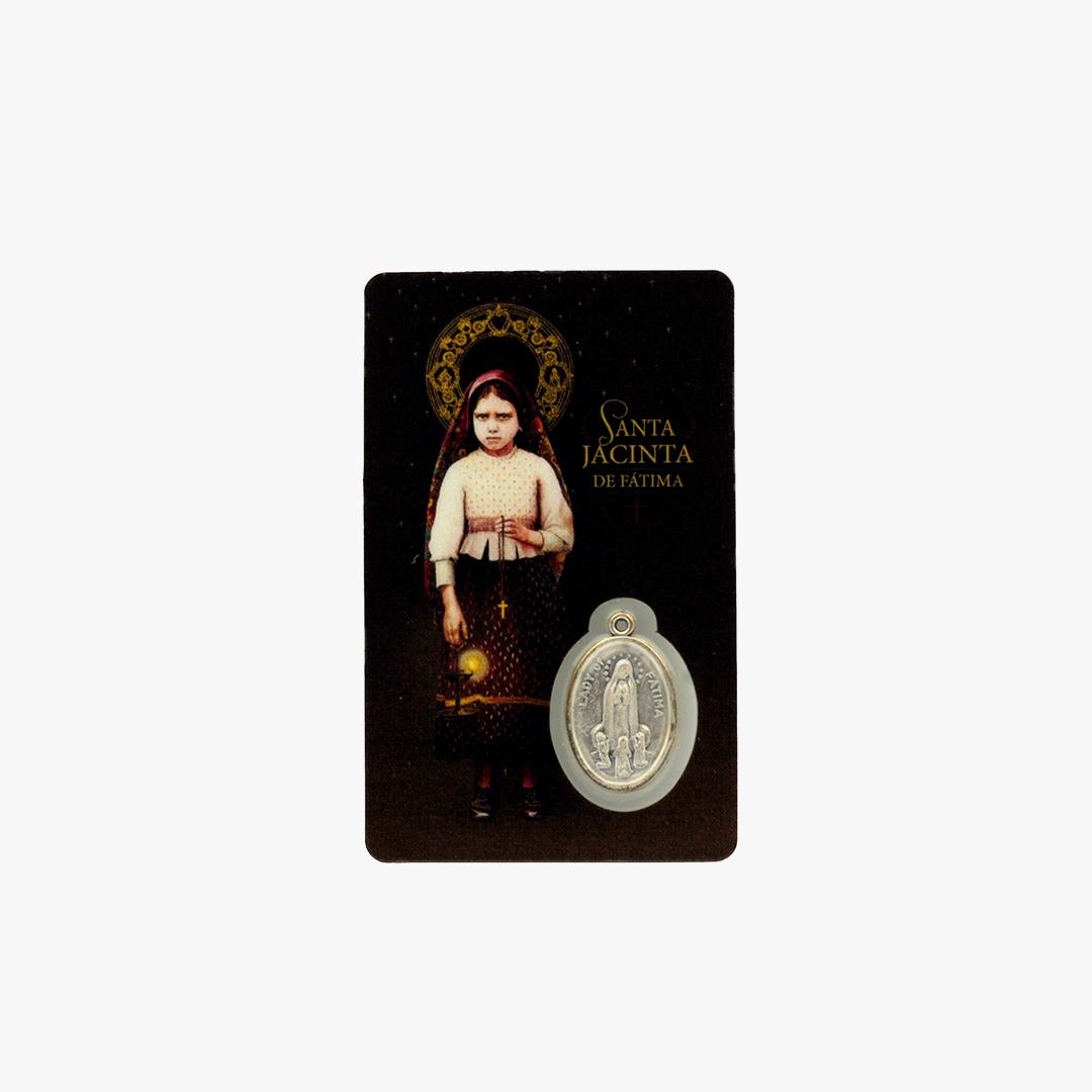 Cartão com medalha Jacinta Marto - Espanhol