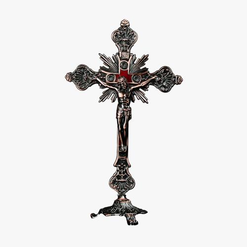 Cruz de metal com base