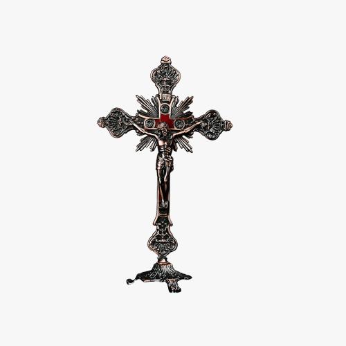 Cruz de metal com base