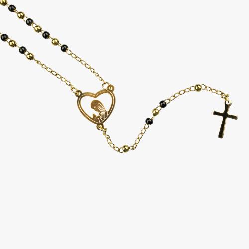 Terço Colar preto e dourado