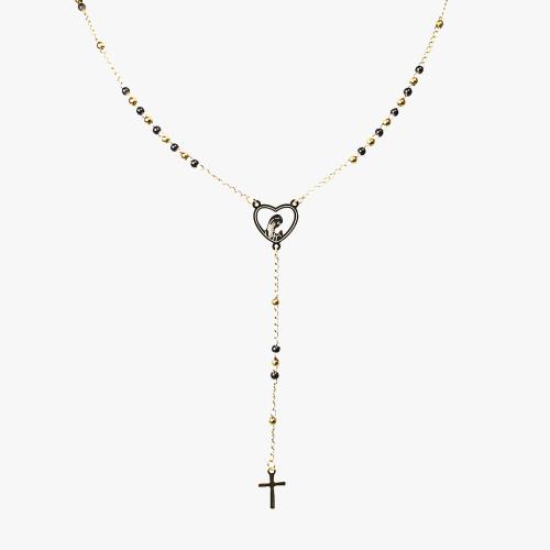 Terço Colar preto e dourado
