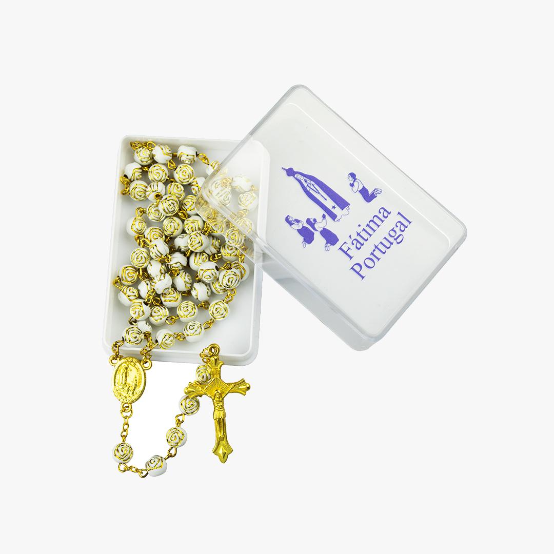 Terço Com Caixa Dourado