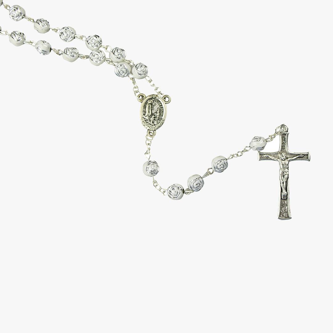 Terço Com Caixa Prateado