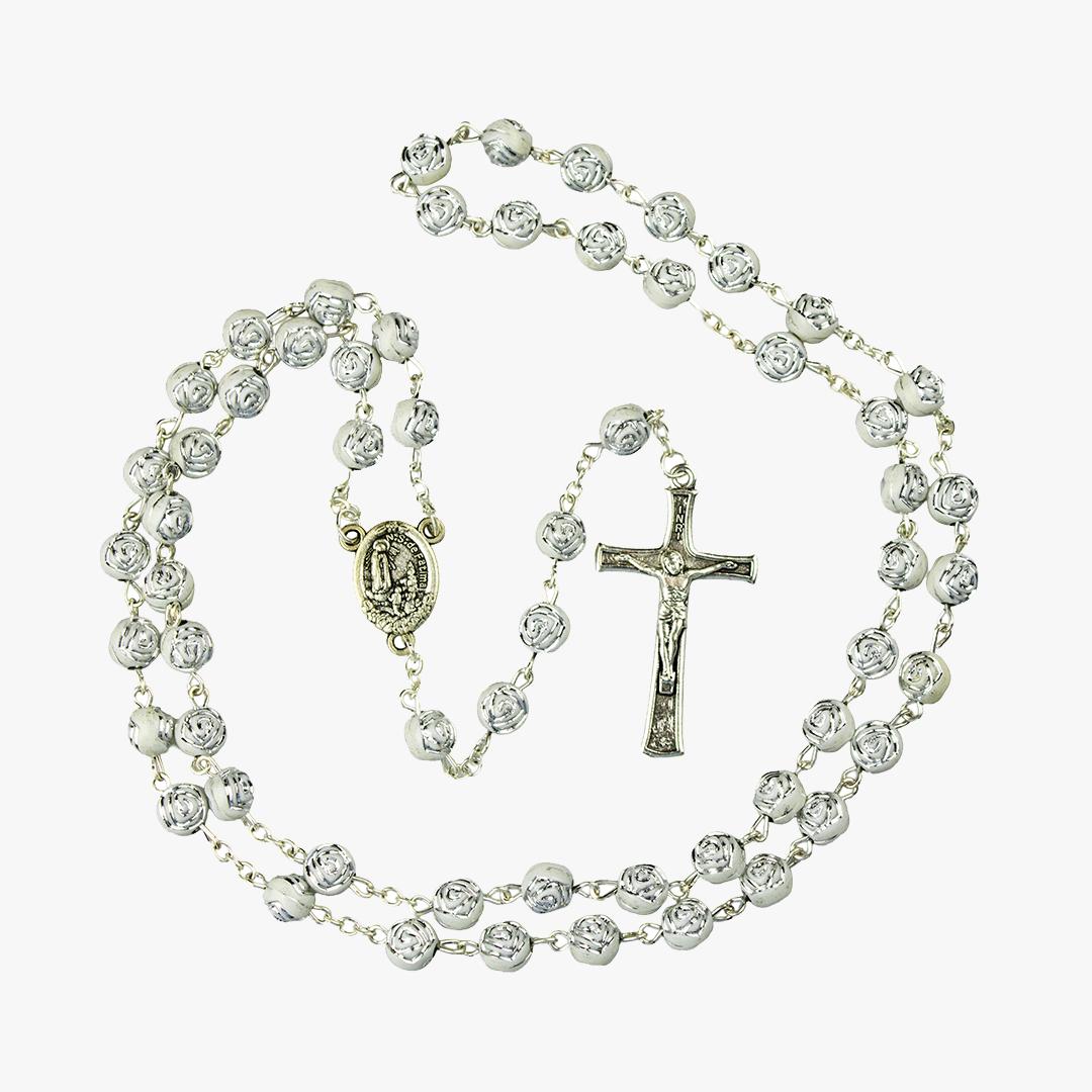 Terço Com Caixa Prateado