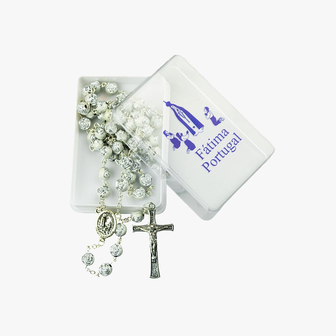 Terço Com Caixa Prateado